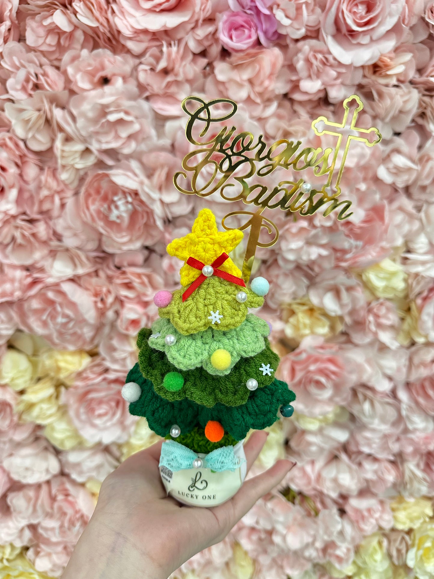 *5色可選🎄聖誕樹 針織小盆栽|聖誕花束|聖誕禮物|聖誕節|教會系列 基督教洗禮 洗禮禮物|浸禮禮物 浸洗禮物|福音會|香港教會|針織花束|企業禮品訂製|學校團體小禮物|教會福音會禮品|訂製禮品|公司紀念品|觀塘花店