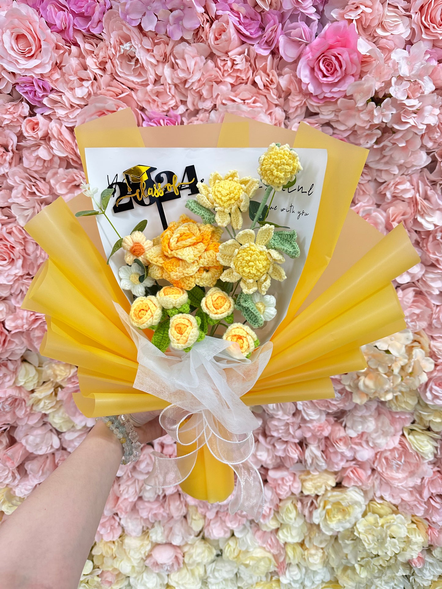 畢業花束 XL Size|送女朋友花束|情人節禮物|情人節花束|週年紀念日花束|感謝Farewell花束|生日花束|榮休升職|針織花束 編織花束|即日送花|網上花店|觀塘花店|香港花店