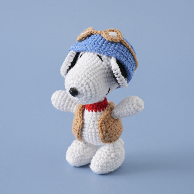 史努比| Snoopy|手工針織公仔|2024人氣動漫卡通角色IP款|鎖匙扣掛件|畢業花束|畢業禮物|畢業公仔|針織花束 編織花束 鈎織花束|人手製作|網上花店|觀塘花店