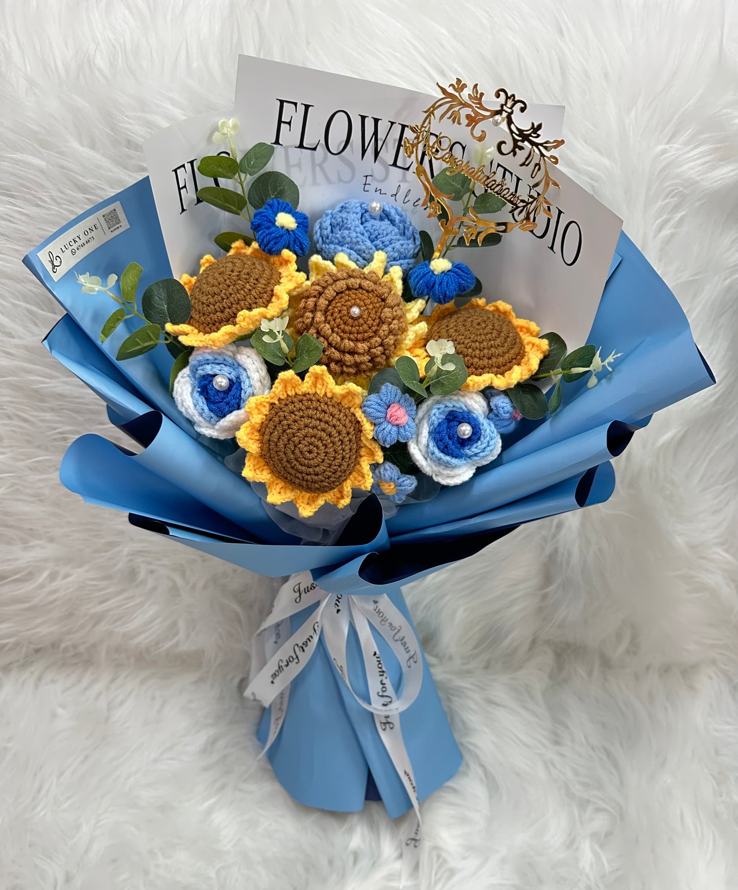 💙XL Size 超大花束|生日花束|客製禮物|生日禮物|畢業花束|週年紀念日花束|情人節花束|即日送花|針織花束|送女朋友|平價花店|網上花店|香港花店|觀塘花店