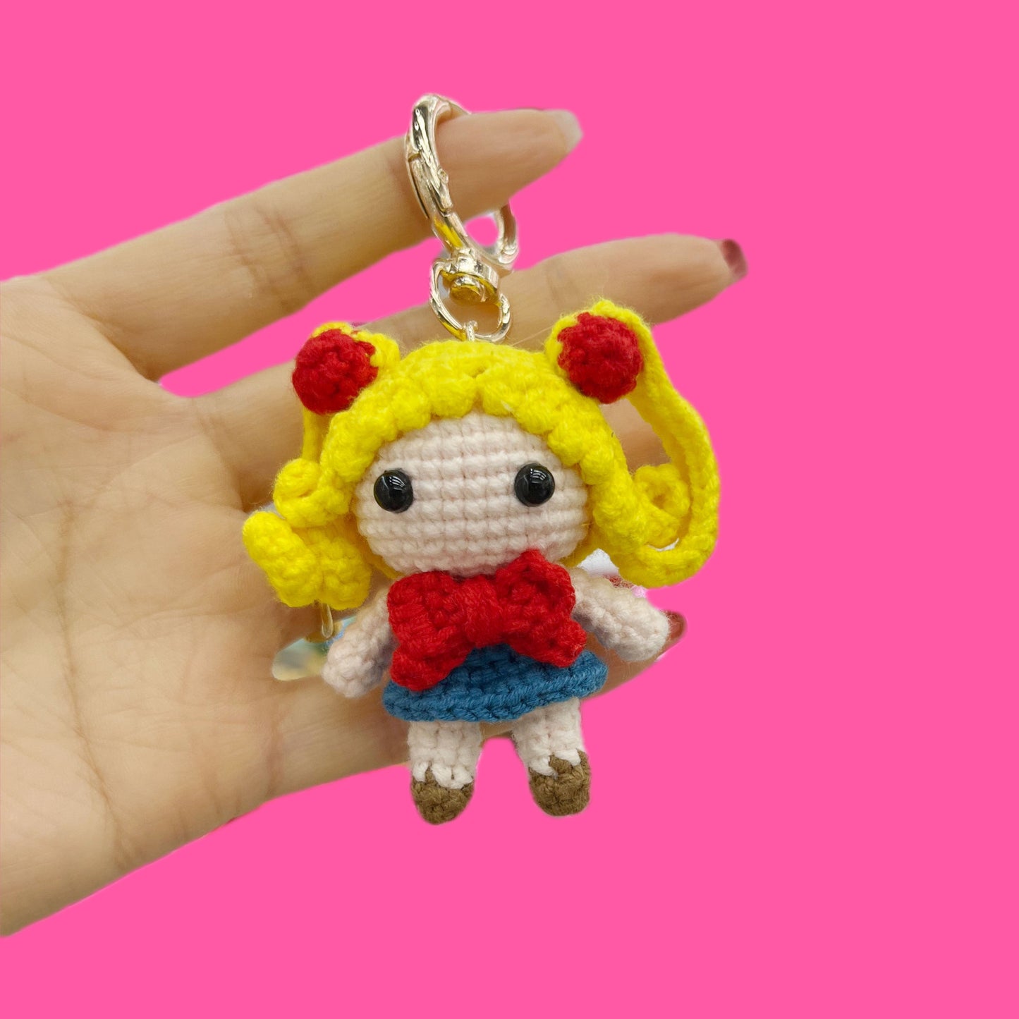 美少女戰士|月野兔|Sailor moon 🌙|手工針織公仔|2024人氣動漫卡通角色IP款|鈎織鎖匙扣|畢業花束|畢業禮物|畢業公仔|針織花束 編織花束 鈎織花束|人手製作|網上花店|觀塘花店