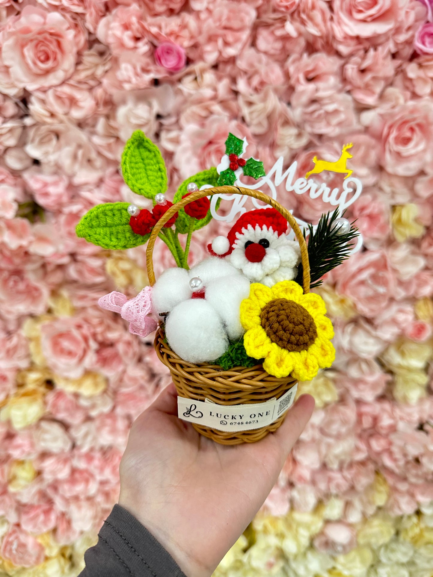 🎄聖誕針織小盆栽|聖誕花束|聖誕禮物|聖誕節|教會系列 基督教洗禮 洗禮禮物|浸禮禮物 浸洗禮物|福音會|香港教會|針織花束|企業禮品訂製|學校團體小禮物|教會福音會禮品|訂製禮品|公司紀念品|觀塘花店