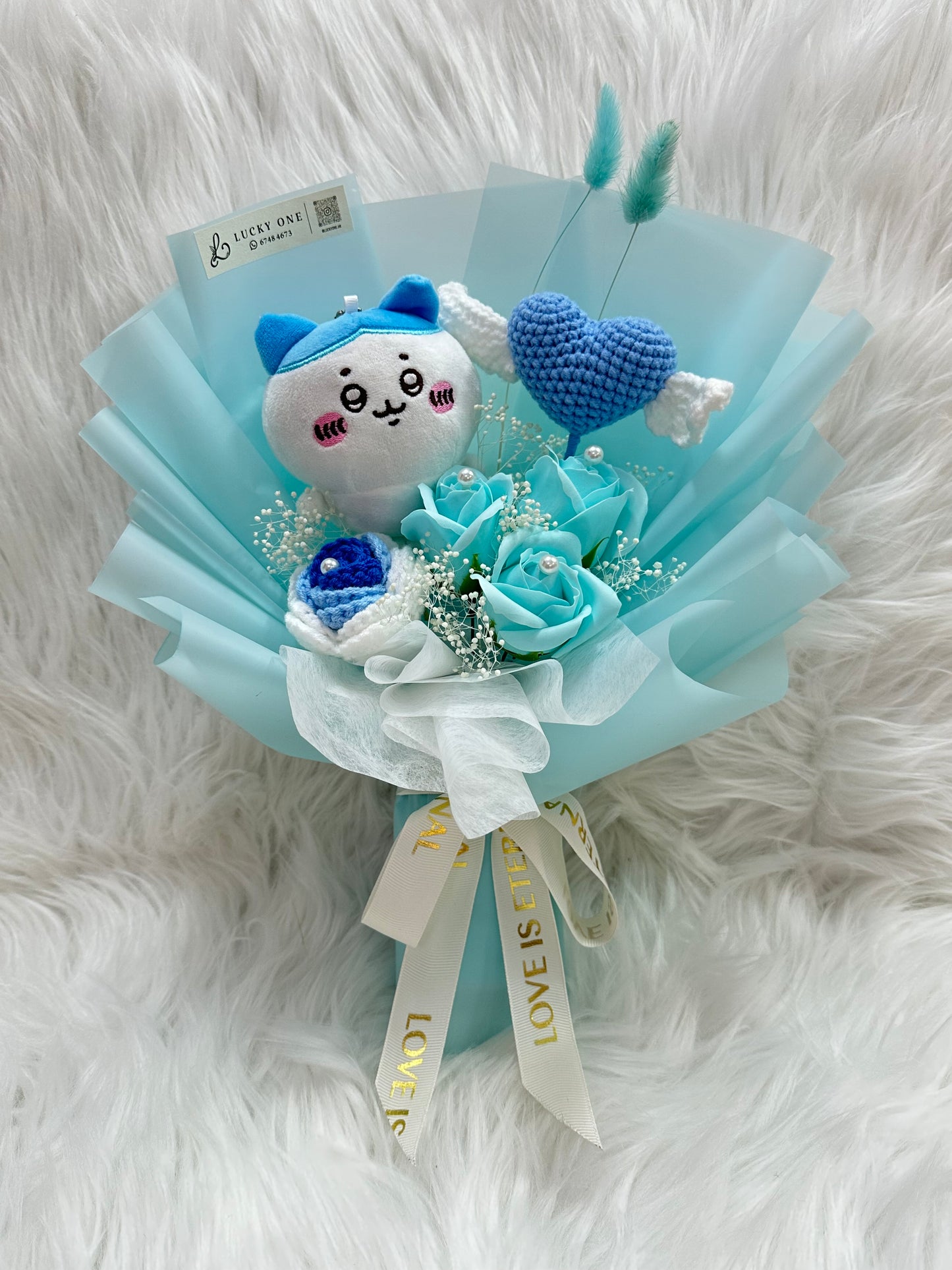 2025 情人節花束💙 Chiikawa (吉伊卡哇) 小八公仔花束|Hachiware 小八貓 / 八字貓公仔花|畢業花束|公仔花束|網上訂花|生日花束|週年紀念日花束|感謝Farewell花束|即日送花|網上花店|香港花店|觀塘花店