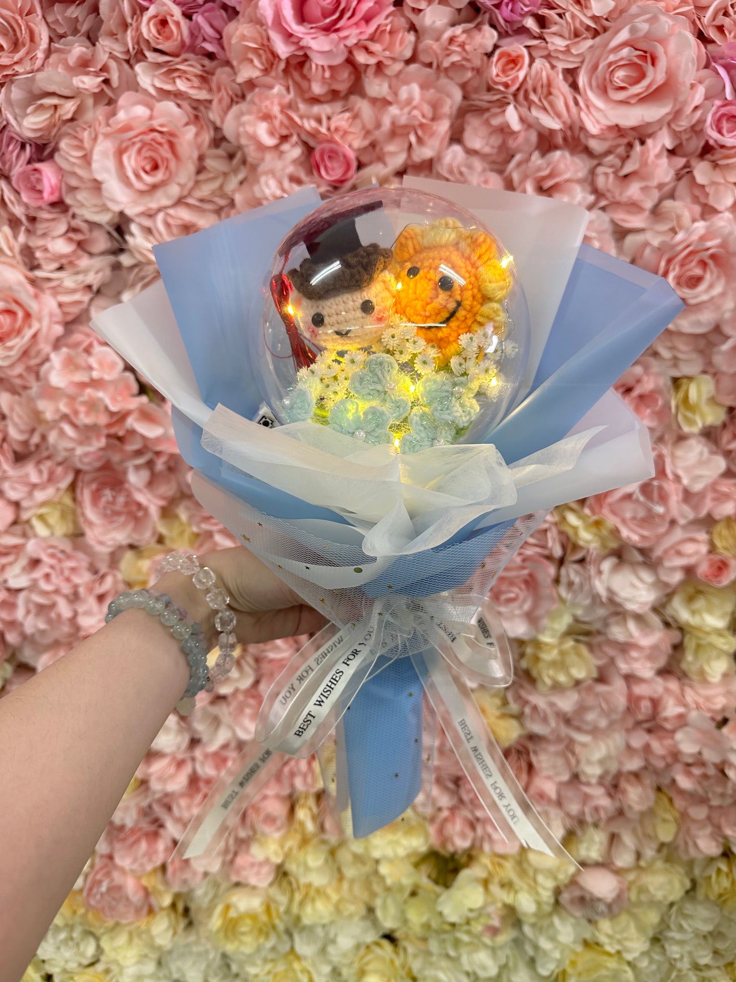 人氣🔥S Size(男仔畢業帽款🎓)畢業波波球花束|畢業花束|畢業禮物|氣球花束|網上訂花|針織花束|生日花束|週年紀念日花束|情人節花束|感謝Farewell花束|即日送花|香港花店|觀塘花店