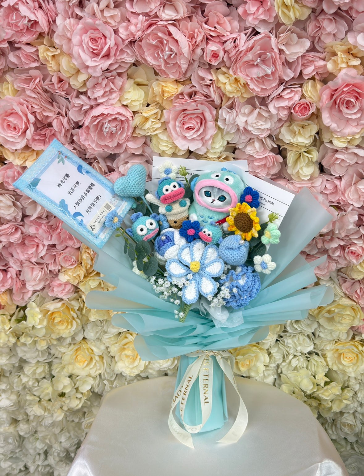XL Size 超大花束|水怪花束 人魚漢頓公仔花束|Sanrio 三麗鷗|客訂Farewell花束|Mofusand 鯊魚貓|客製禮物|公仔花束|生日花束|畢業花束|週年紀念日花束|情人節花束|網上訂花|平價花店|網上花店|香港花店|觀塘花店