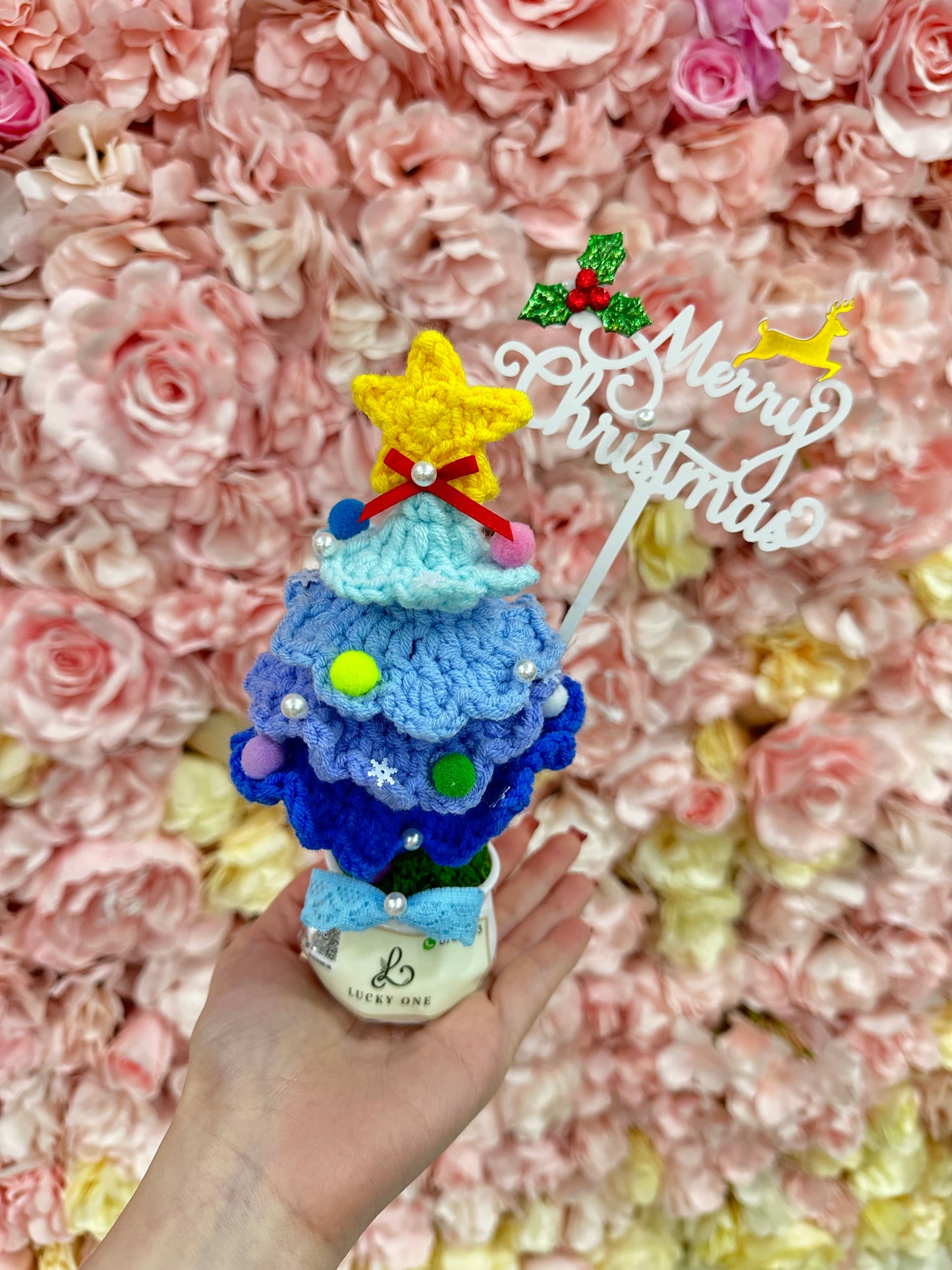 *5色可選🎄聖誕樹 針織小盆栽|聖誕花束|聖誕禮物|聖誕節|教會系列 基督教洗禮 洗禮禮物|浸禮禮物 浸洗禮物|福音會|香港教會|針織花束|企業禮品訂製|學校團體小禮物|教會福音會禮品|訂製禮品|公司紀念品|觀塘花店