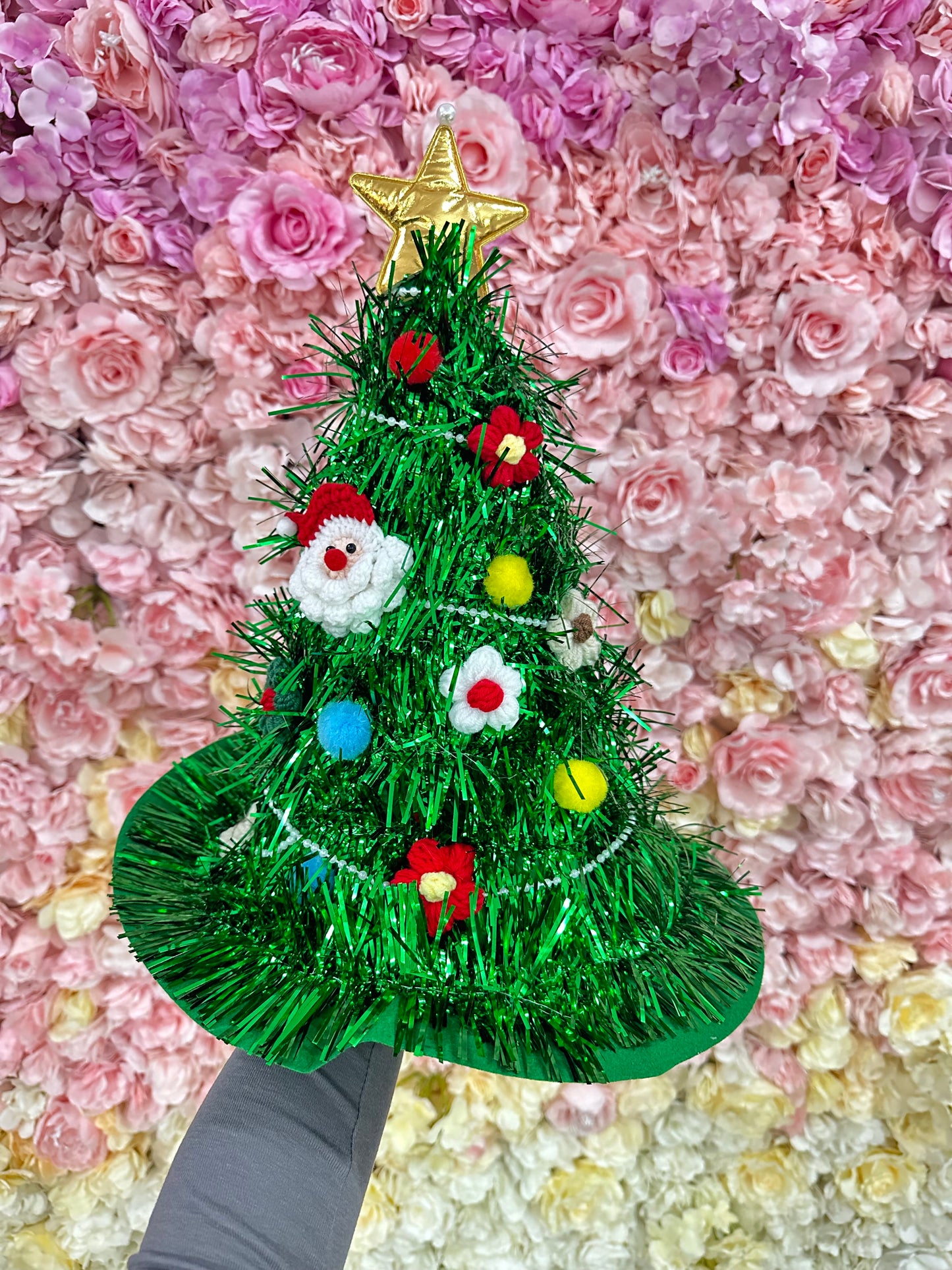 魔法聖誕帽(37*38cm)🧑🎄聖誕花束|聖誕禮物|聖誕節禮物|聖誕節花束|聖誕裝飾|聖誕樹裝飾品|交換禮物|針織花束 編織花束|即日送花|網上花店|觀塘花店|香港花店