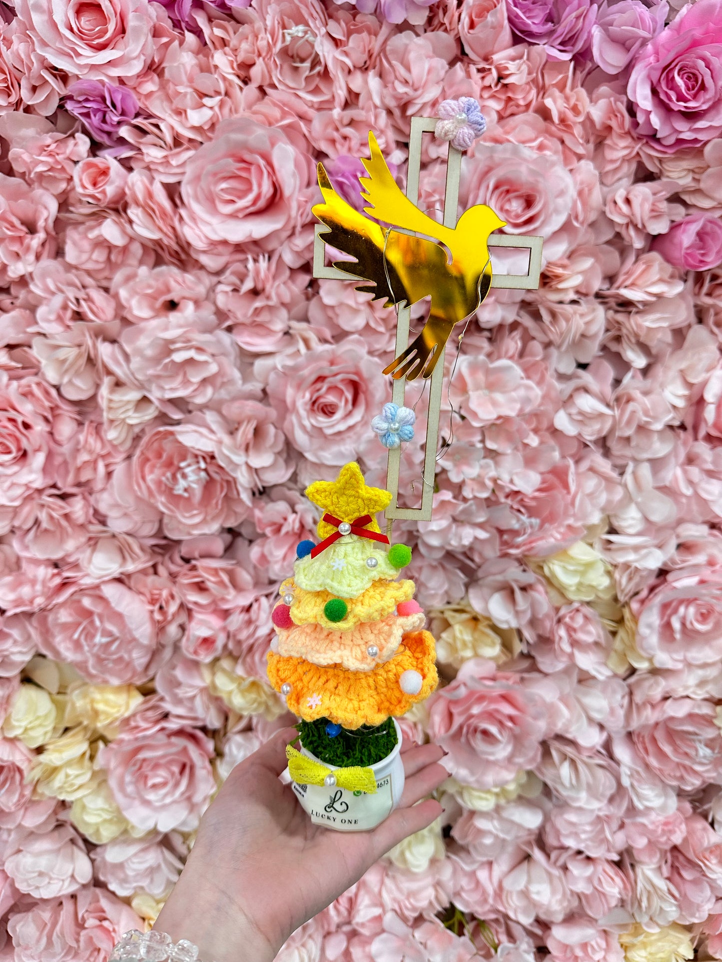多色可選💐聖誕樹 針織小盆栽|聖誕花束|聖誕禮物|聖誕節|針織花束|企業禮品訂製|學校團體小禮物教會福音會禮品|訂製禮品|公司紀念品|觀塘花店