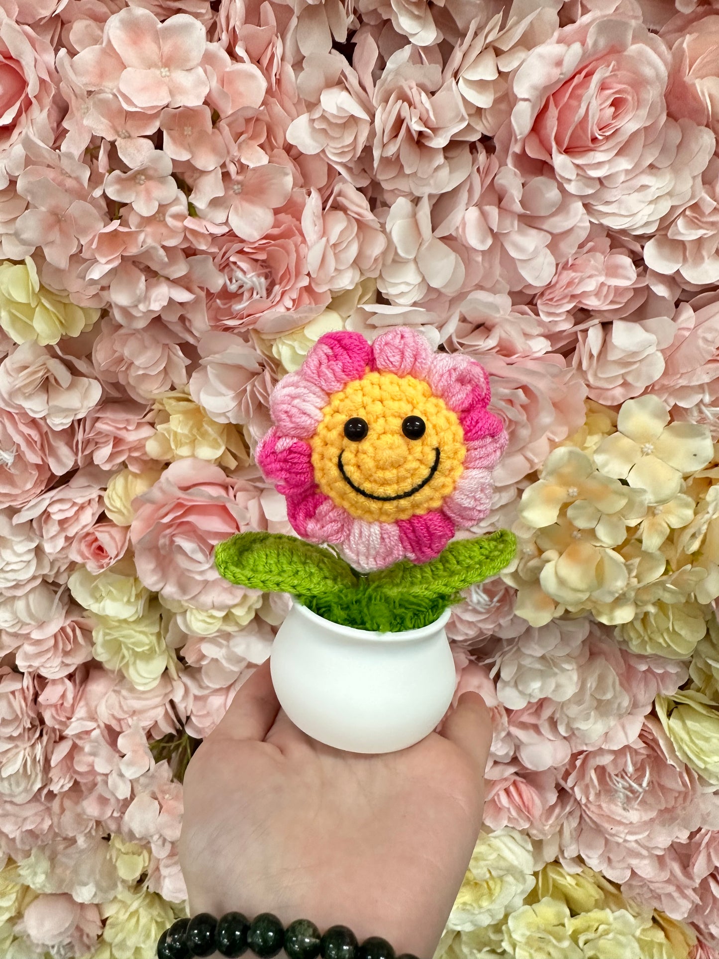 漸變粉色 大朵 太陽花 向日葵|畢業花束|畢業禮物|針織花束|企業禮品訂製|學校團體小禮物|公司紀念品|廣告贈品|禮品訂製|網上訂花|觀塘花店