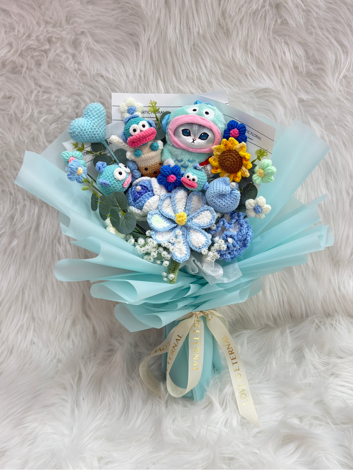XL Size 超大花束|水怪花束 人魚漢頓公仔花束|Sanrio 三麗鷗|客訂Farewell花束|Mofusand 鯊魚貓|客製禮物|公仔花束|生日花束|畢業花束|週年紀念日花束|情人節花束|網上訂花|平價花店|網上花店|香港花店|觀塘花店