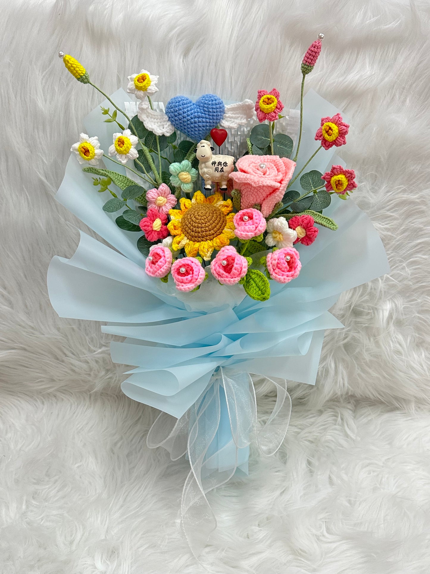 浸禮花束 洗禮花束💐木棉花|乾花|樹脂心心小羊擺設|6款祝福語|教會系列 基督教洗禮 洗禮禮物|浸禮禮物 浸洗禮物|福音會|香港教會|即日送花|網上訂花|觀塘花店