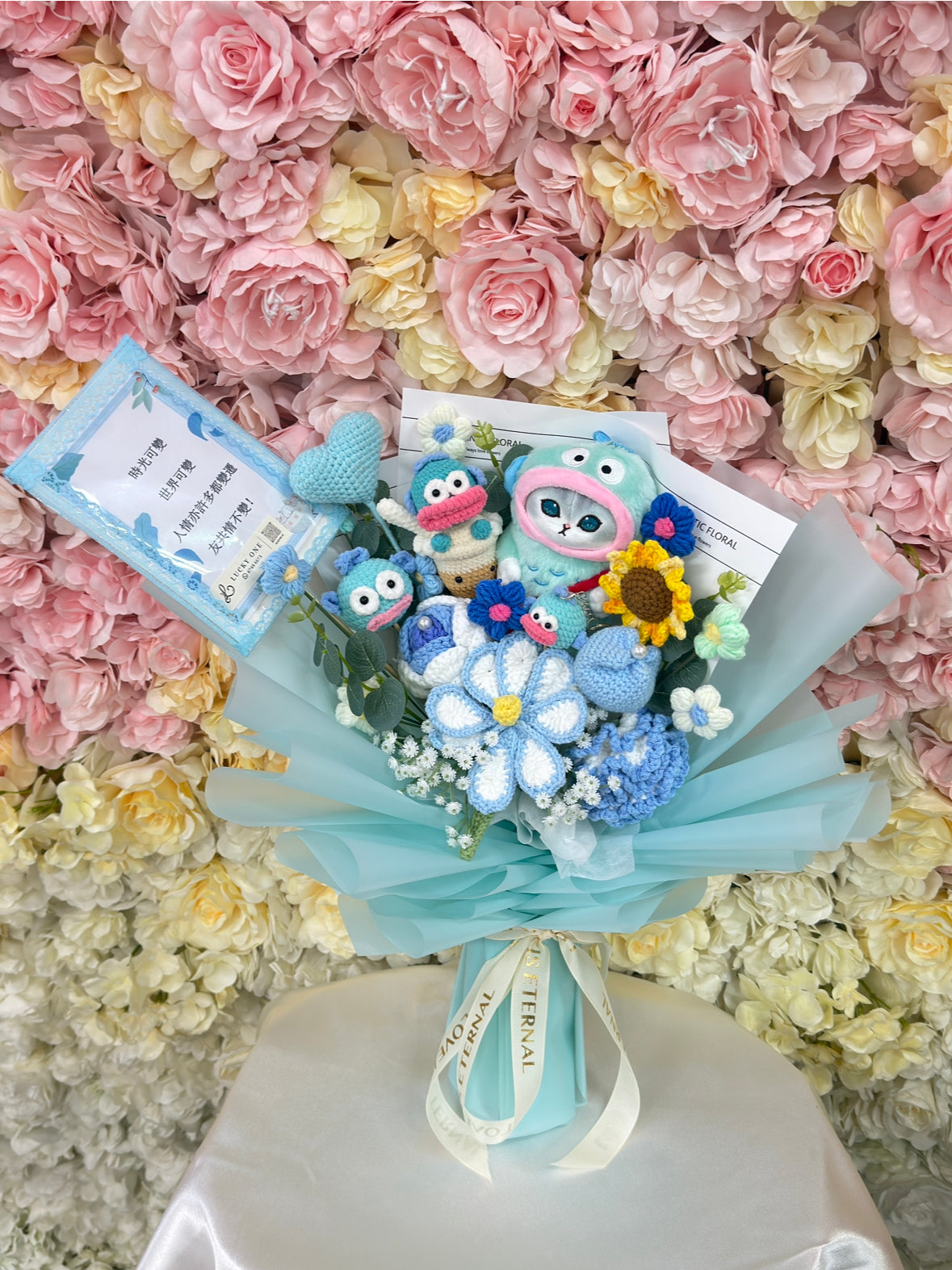 XL Size 超大花束|水怪花束 人魚漢頓公仔花束|Sanrio 三麗鷗|客訂Farewell花束|Mofusand 鯊魚貓|客製禮物|公仔花束|生日花束|畢業花束|週年紀念日花束|情人節花束|網上訂花|平價花店|網上花店|香港花店|觀塘花店