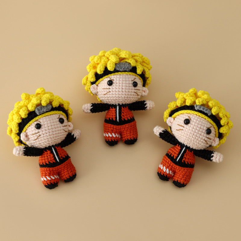 火影忍者|鳴人|手工針織公仔|2024人氣動漫卡通角色IP款|鎖匙扣掛件|畢業花束|畢業禮物|畢業公仔|針織花束 編織花束 鈎織花束|人手製作|網上花店|觀塘花店