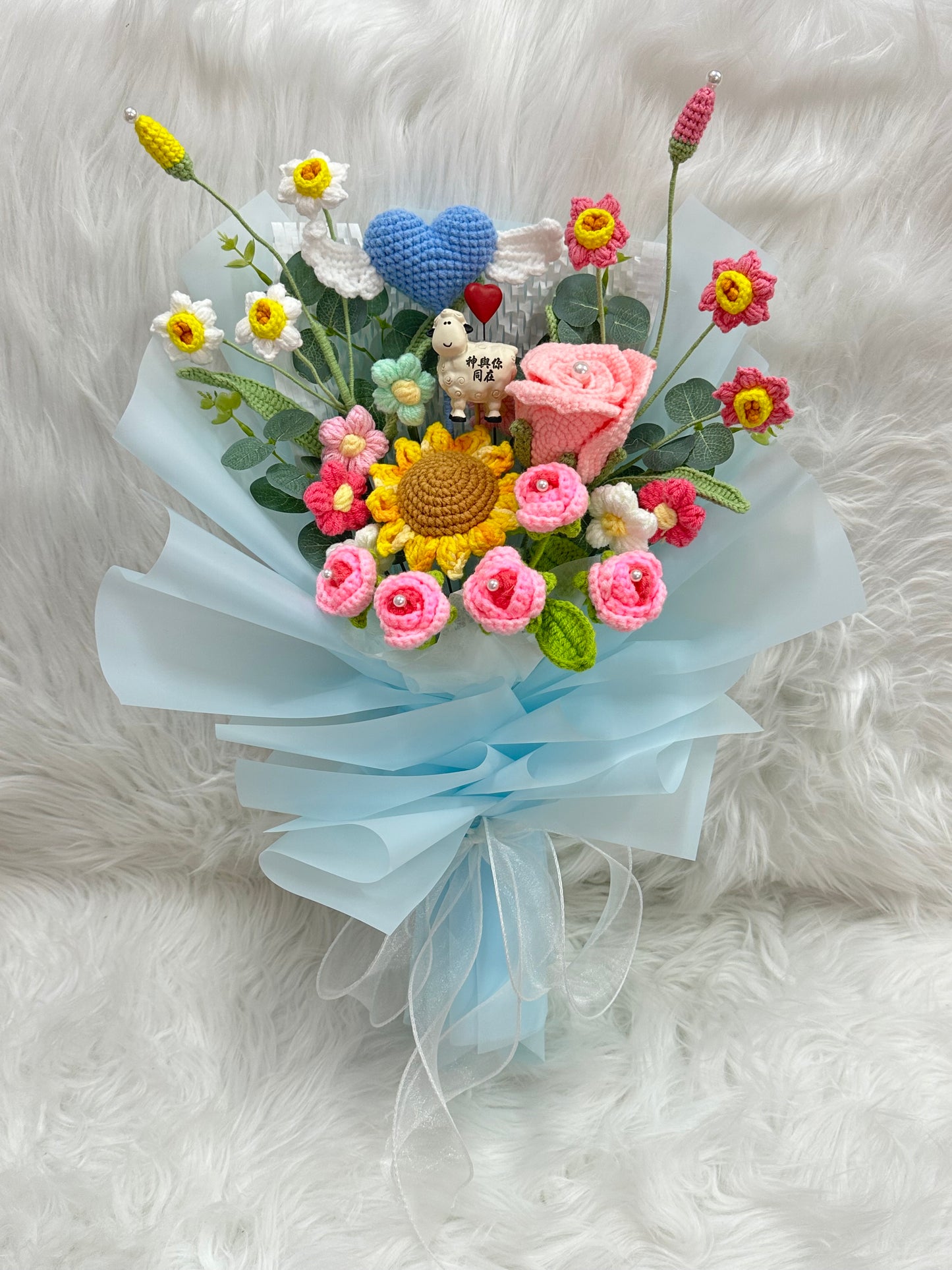 浸禮花束 洗禮花束💐木棉花|乾花|樹脂心心小羊擺設|6款祝福語|教會系列 基督教洗禮 洗禮禮物|浸禮禮物 浸洗禮物|福音會|香港教會|即日送花|網上訂花|觀塘花店