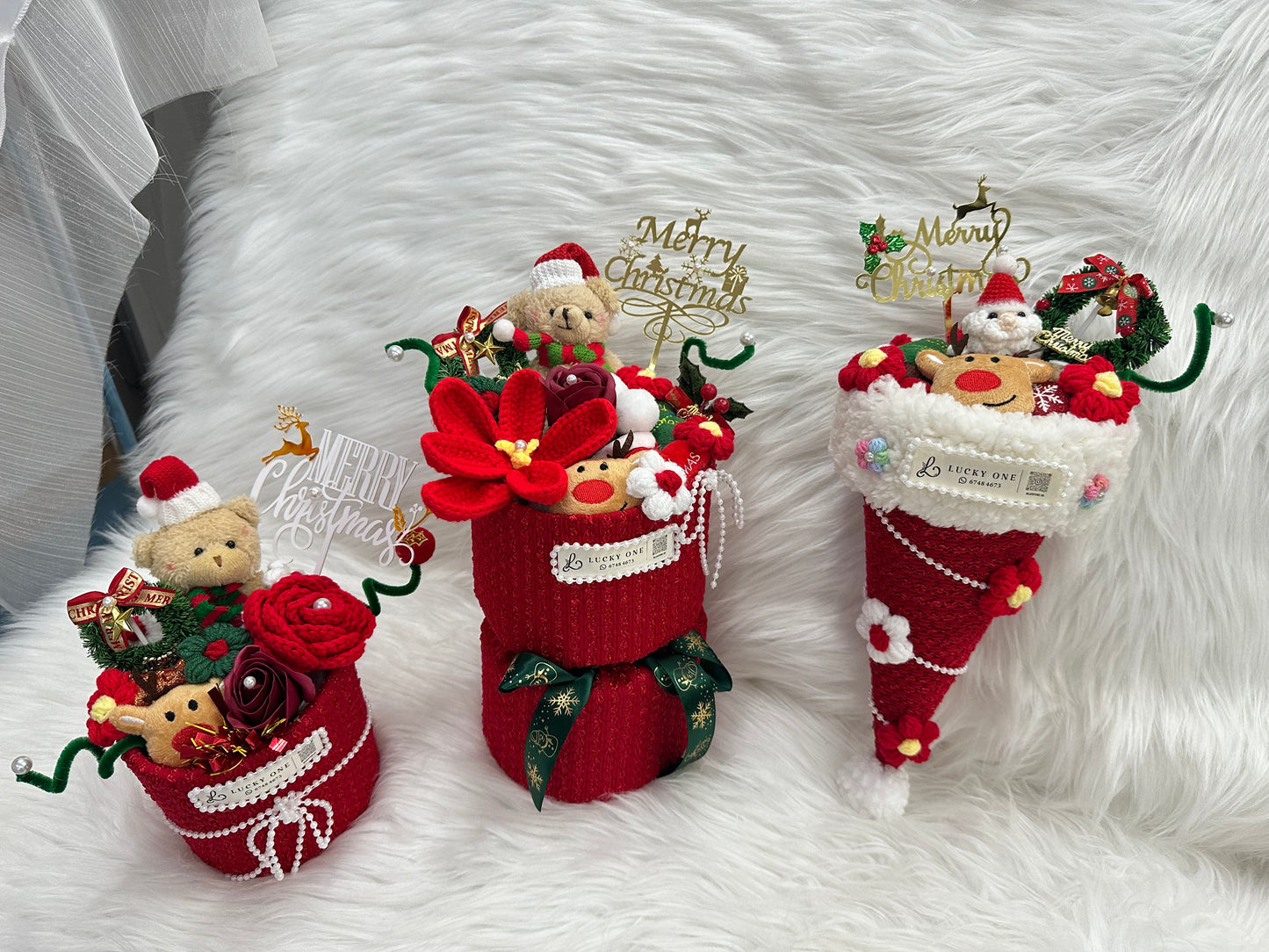 #1 聖誕花束|聖誕禮物|聖誕節禮物|聖誕節花束|交換禮物|針織花束 編織花束|即日送花|網上花店|觀塘花店|香港花店