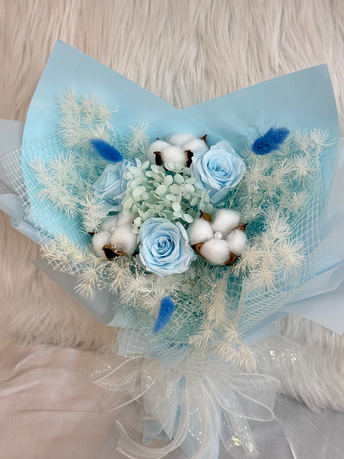 藍色系玫瑰花永生花(大束)|香港永生花|2025 情人節花束|情人節玫瑰花束2025|保鮮花|情人節花 |生日禮物|畢業花束|週年紀念日花束|情人節禮物|即日送花|求婚花束|送女朋友禮物|網上花店|網上訂花|香港花店|觀塘花店