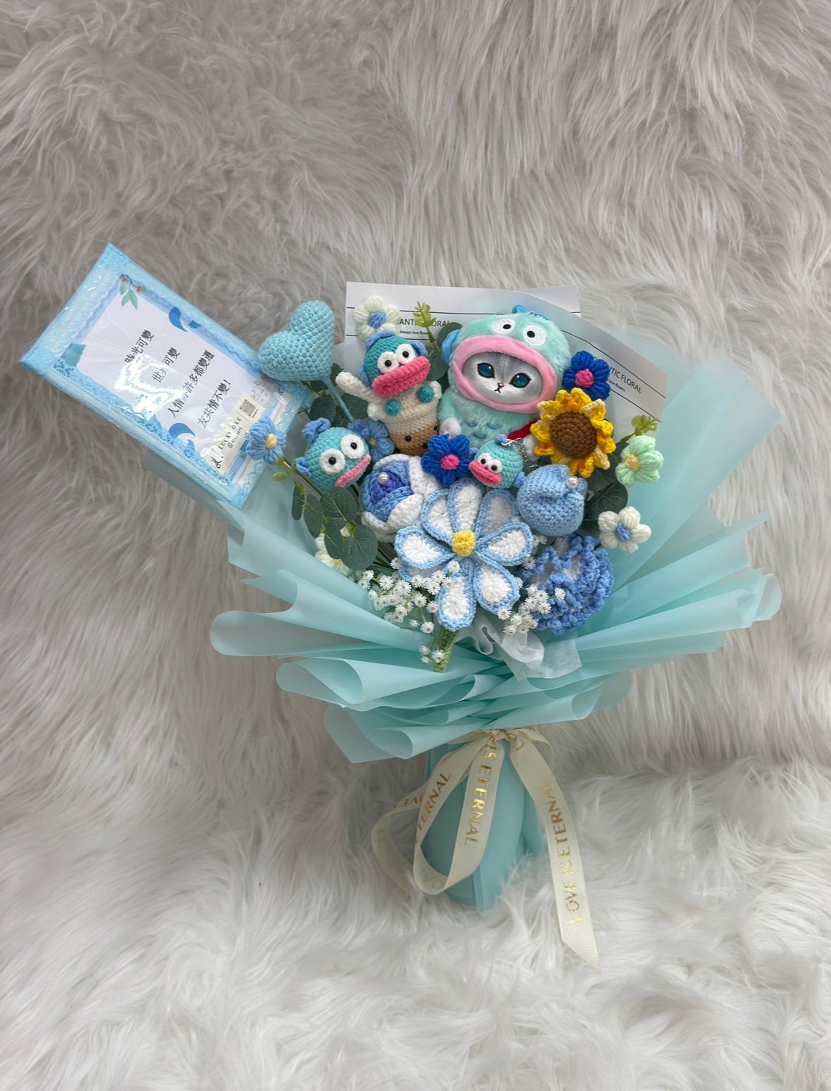 XL Size 超大花束｜水怪花束 人魚漢頓公仔花束｜Sanrio 三麗鷗｜客訂Farewell花束｜Mofusand 鯊魚貓｜客製禮物｜公仔花束｜生日花束｜畢業花束｜週年紀念日花束｜情人節花束｜網上訂花｜平價花店｜網上花店｜香港花店｜觀塘花店