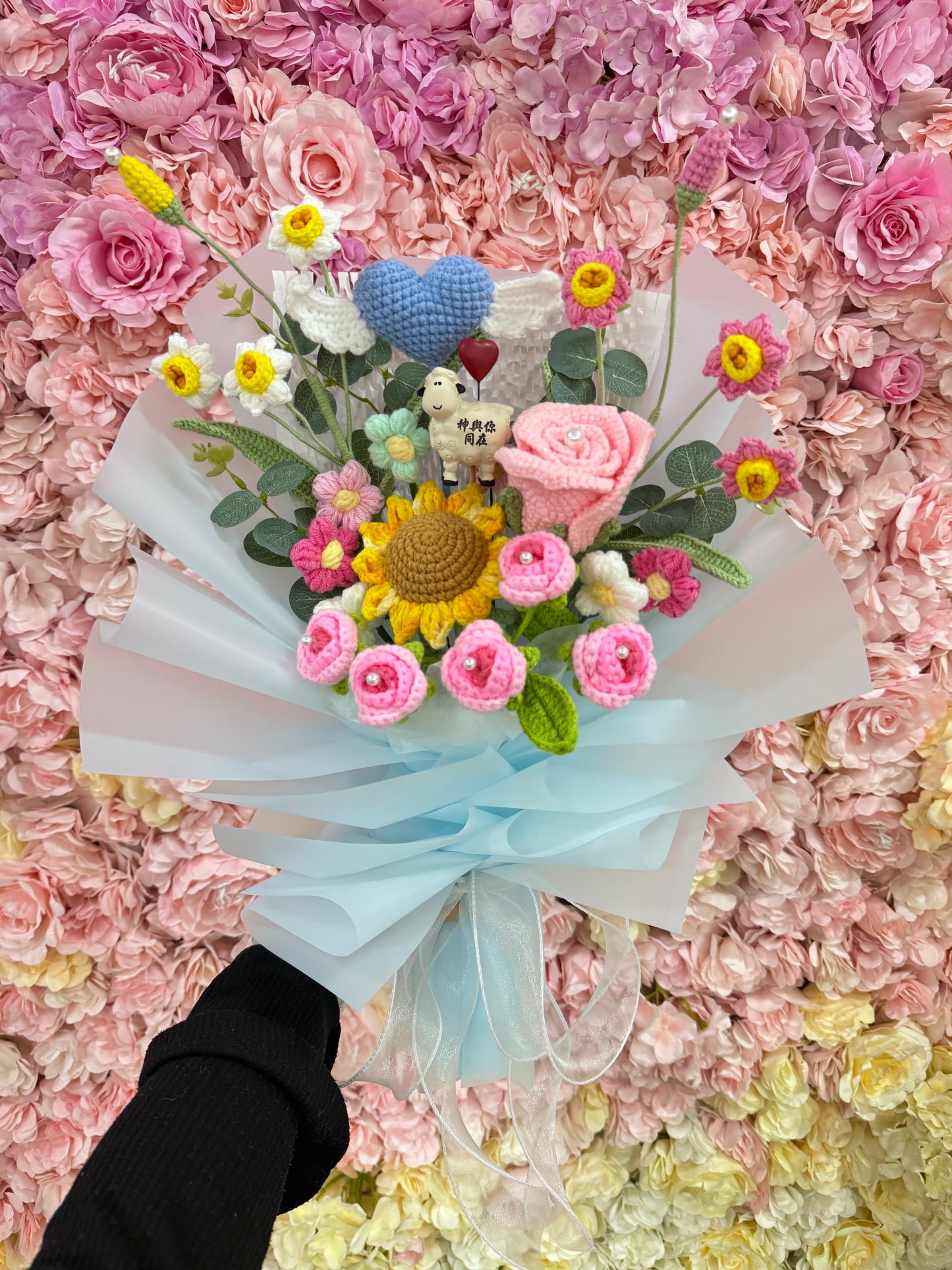 浸禮花束 洗禮花束💐木棉花｜乾花｜樹脂心心小羊擺設｜6款祝福語｜教會系列 基督教洗禮 洗禮禮物｜浸禮禮物 浸洗禮物｜福音會｜香港教會｜即日送花｜網上訂花｜觀塘花店