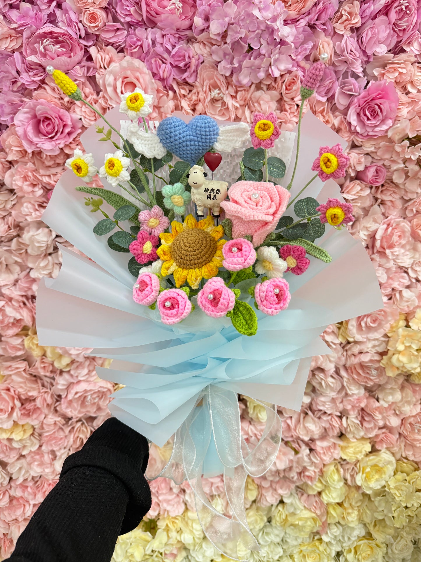 浸禮花束 洗禮花束💐木棉花｜乾花｜樹脂心心小羊擺設｜6款祝福語｜教會系列 基督教洗禮 洗禮禮物｜浸禮禮物 浸洗禮物｜福音會｜香港教會｜即日送花｜網上訂花｜觀塘花店