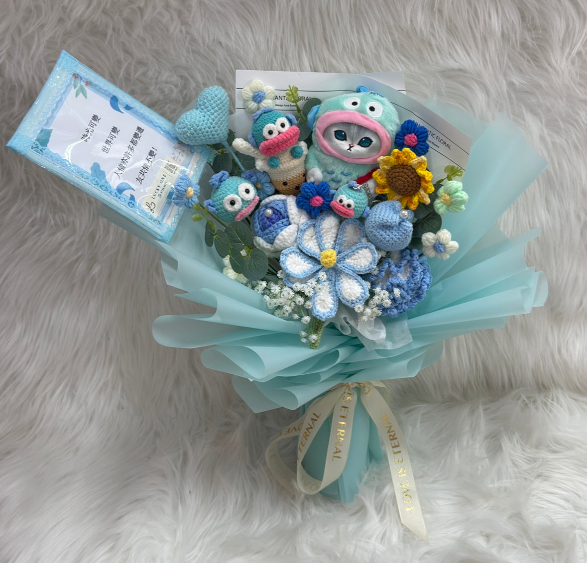 XL Size 超大花束｜水怪花束 人魚漢頓公仔花束｜Sanrio 三麗鷗｜客訂Farewell花束｜Mofusand 鯊魚貓｜客製禮物｜公仔花束｜生日花束｜畢業花束｜週年紀念日花束｜情人節花束｜網上訂花｜平價花店｜網上花店｜香港花店｜觀塘花店