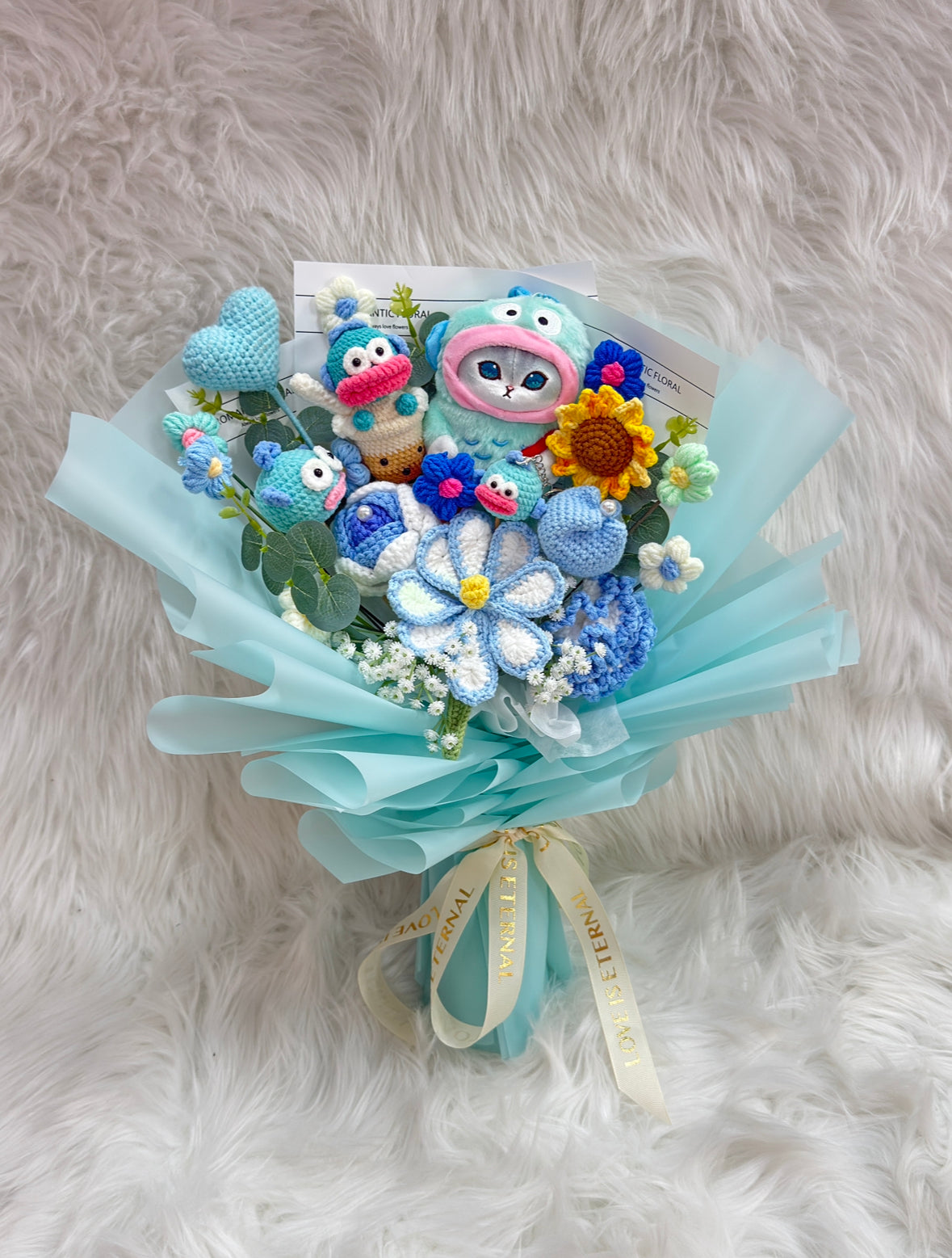 XL Size 超大花束｜水怪花束 人魚漢頓公仔花束｜Sanrio 三麗鷗｜客訂Farewell花束｜Mofusand 鯊魚貓｜客製禮物｜公仔花束｜生日花束｜畢業花束｜週年紀念日花束｜情人節花束｜網上訂花｜平價花店｜網上花店｜香港花店｜觀塘花店