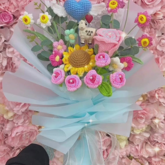 浸禮花束 洗禮花束💐木棉花｜乾花｜樹脂心心小羊擺設｜6款祝福語｜教會系列 基督教洗禮 洗禮禮物｜浸禮禮物 浸洗禮物｜福音會｜香港教會｜即日送花｜網上訂花｜觀塘花店